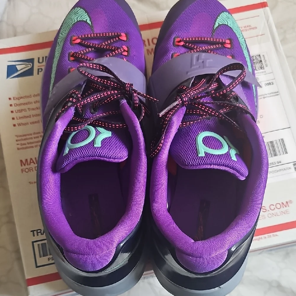 Nike KD Purple and Teal Athletic Shoes - Picture 6 of 7